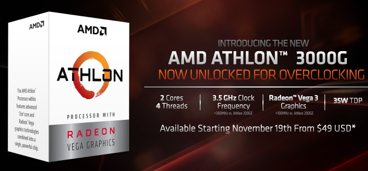 AMD Athlon 3000G: новый процессор для экономных любителей разгона