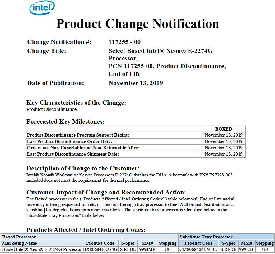 Intel отзывает коробочные версии процессора Xeon E-2274G из-за слабой штатной системы охлаждения - 2