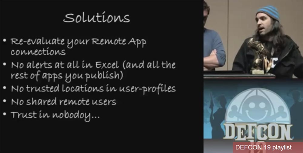 Конференция DEFCON 19. Начальство любит Excel, хакеры тоже - 32