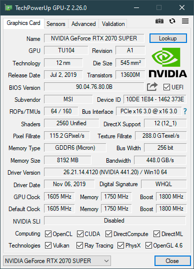 Новая статья: Обзор видеокарты MSI GeForce RTX 2070 SUPER Gaming X: минус 33 миллиметра и 110 граммов