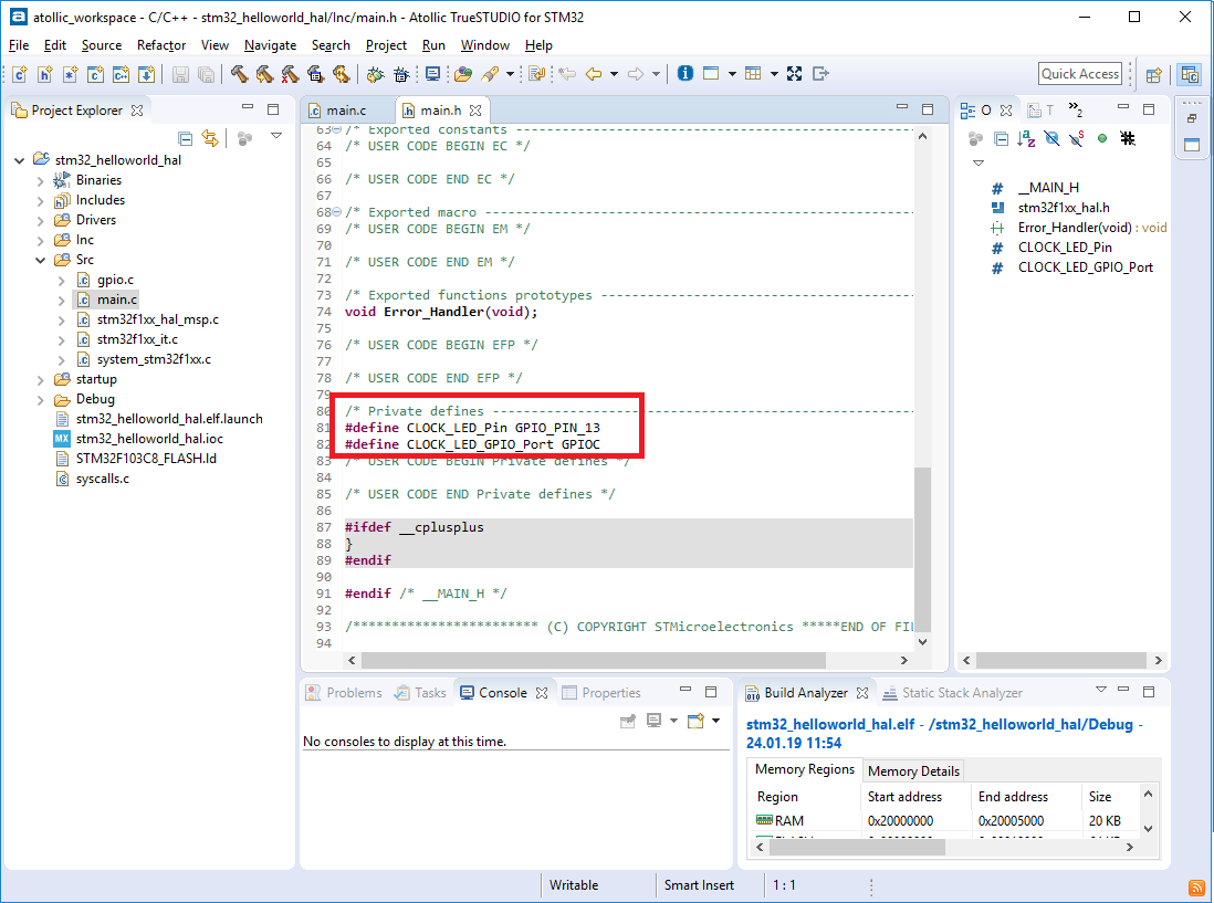 STM32 fast start. Часть 2 Hello World на HAL, отладка в Atollic TrueSTUDIO - 4