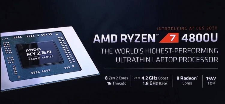 CES 2020: AMD представила мобильные процессоры Ryzen 4000 — быстрее чем Core i7-9700K