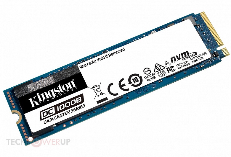 Накопитель Kingston DC1000B с поддержкой NVMe предназначен для дата-центров