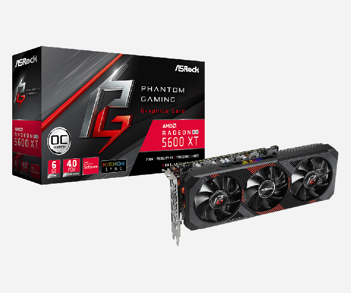 Ассортимент ASRock пополнили видеокарты Radeon RX 5600 XT Phantom Gaming D3 6G OC, Radeon RX 5600 XT Phantom Gaming D2 6G OC и Radeon RX 5600 XT Challenger D 6G OC