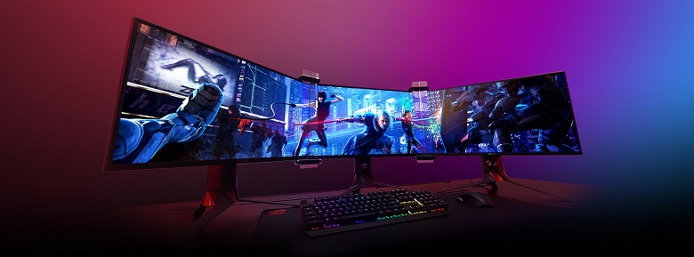 Линзы Asus ROG Bezel-Free Kit позволяют «сшить» три монитора в единую панель