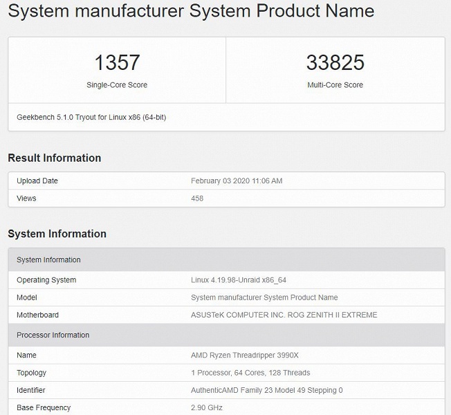 64-ядерный AMD Ryzen Threadripper 3990X уничтожает практически любой процессор Intel в новом тесте