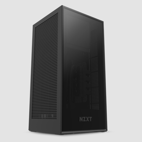 Корпус NZXT H1 рассчитан на плату типоразмера mini-ITX и укомплектован блоком питания и СЖО