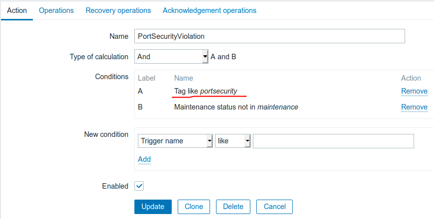 Мониторим события PortSecurity коммутаторов Cisco в Zabbix - 2