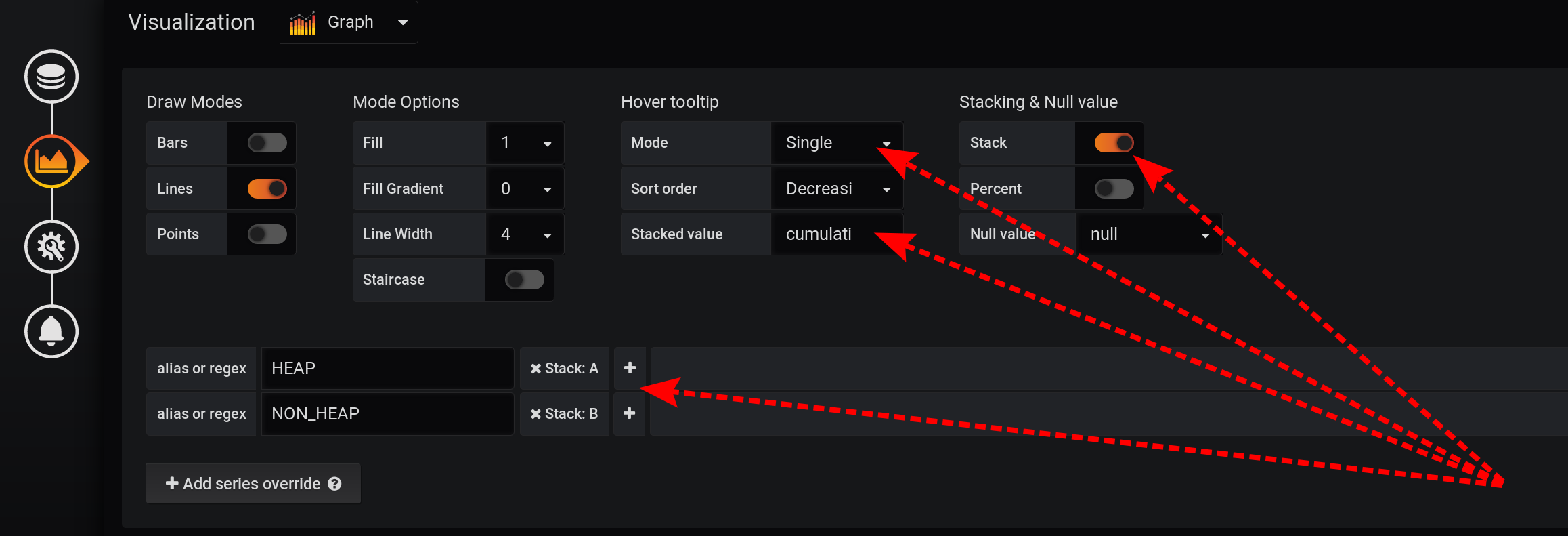 Grafana, InfluxDB, два тега и одна сумма. Или как посчитать сумму подгрупп? - 15