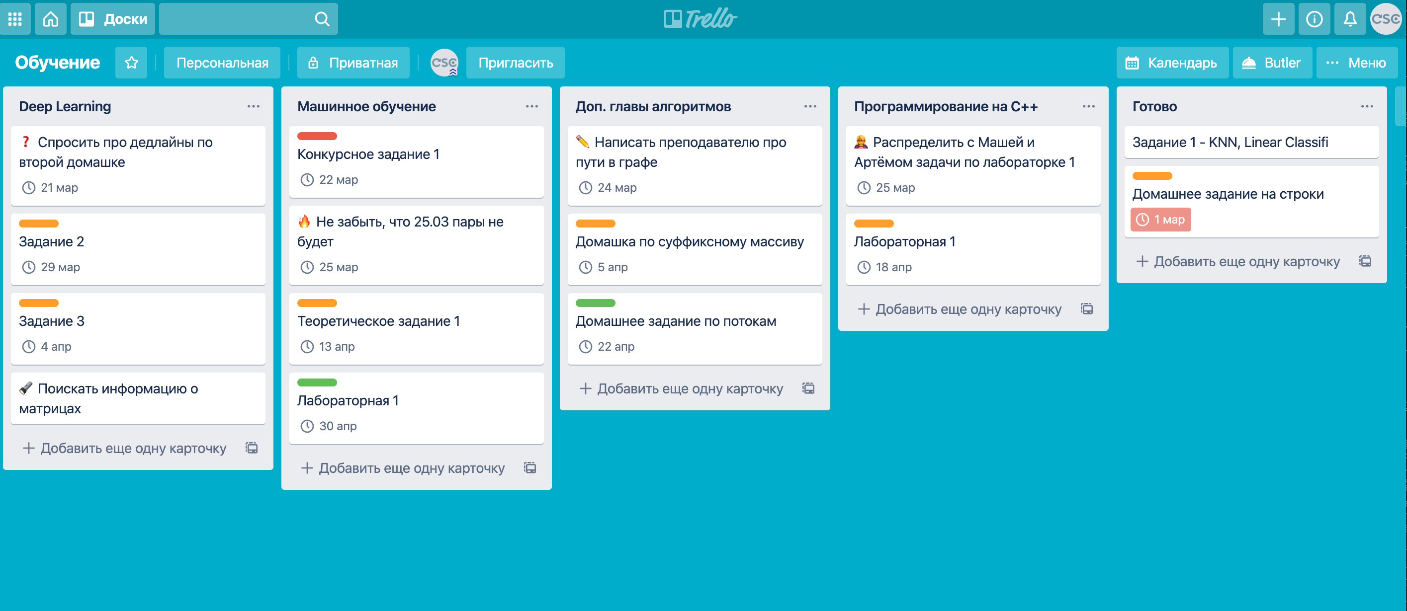 Доска задач Trello