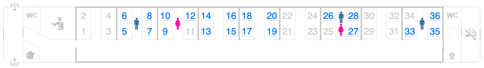 Номера мест в купейном вагоне схема
