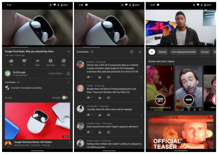 Спорные изменения YouTube прибыли на Android и iPhone. Спрятанные комментарии и крупные ролики