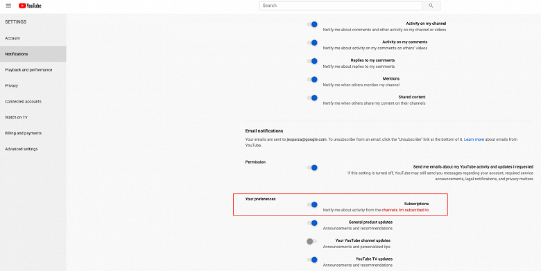 YouTube прекратит писать пользователям о новых роликах