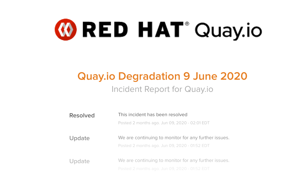 Post Mortem по недоступности Quay.io - 1