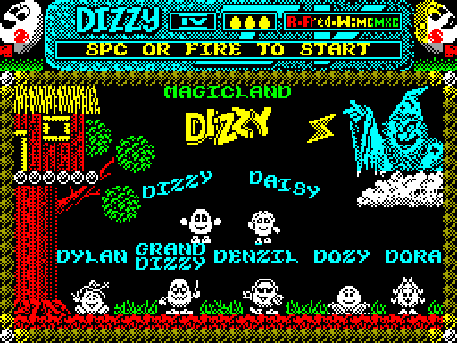 Скриншот стартового экрана Dizzy IV