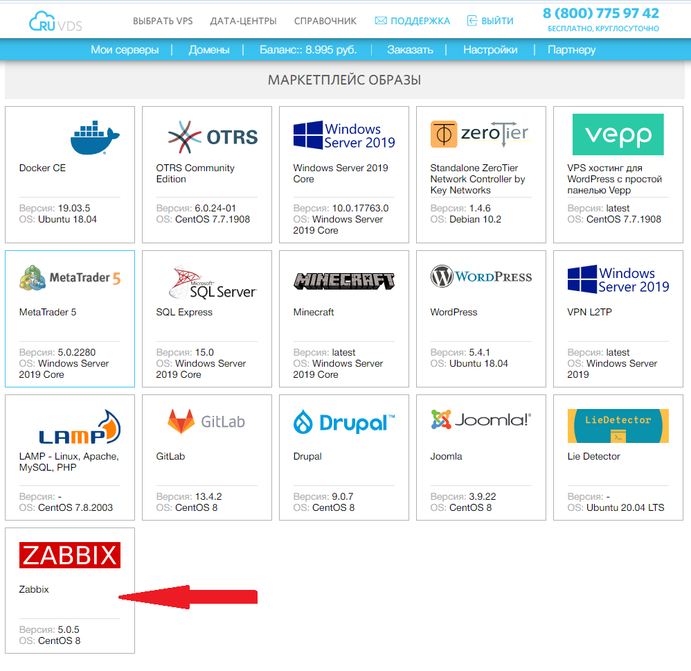 Создание шаблона VDS с Zabbix 5 на CentOS 8 - 2