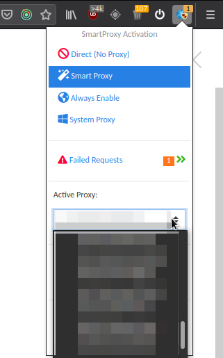 Выбираем активный proxy-сервер