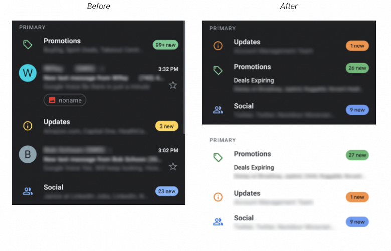 Google изменила Gmail для Android на стороне сервера. Ярлыки стали нагляднее 