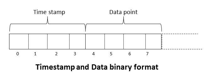 Двоичный формат, используемый для хранения отметки времени и элемента данных