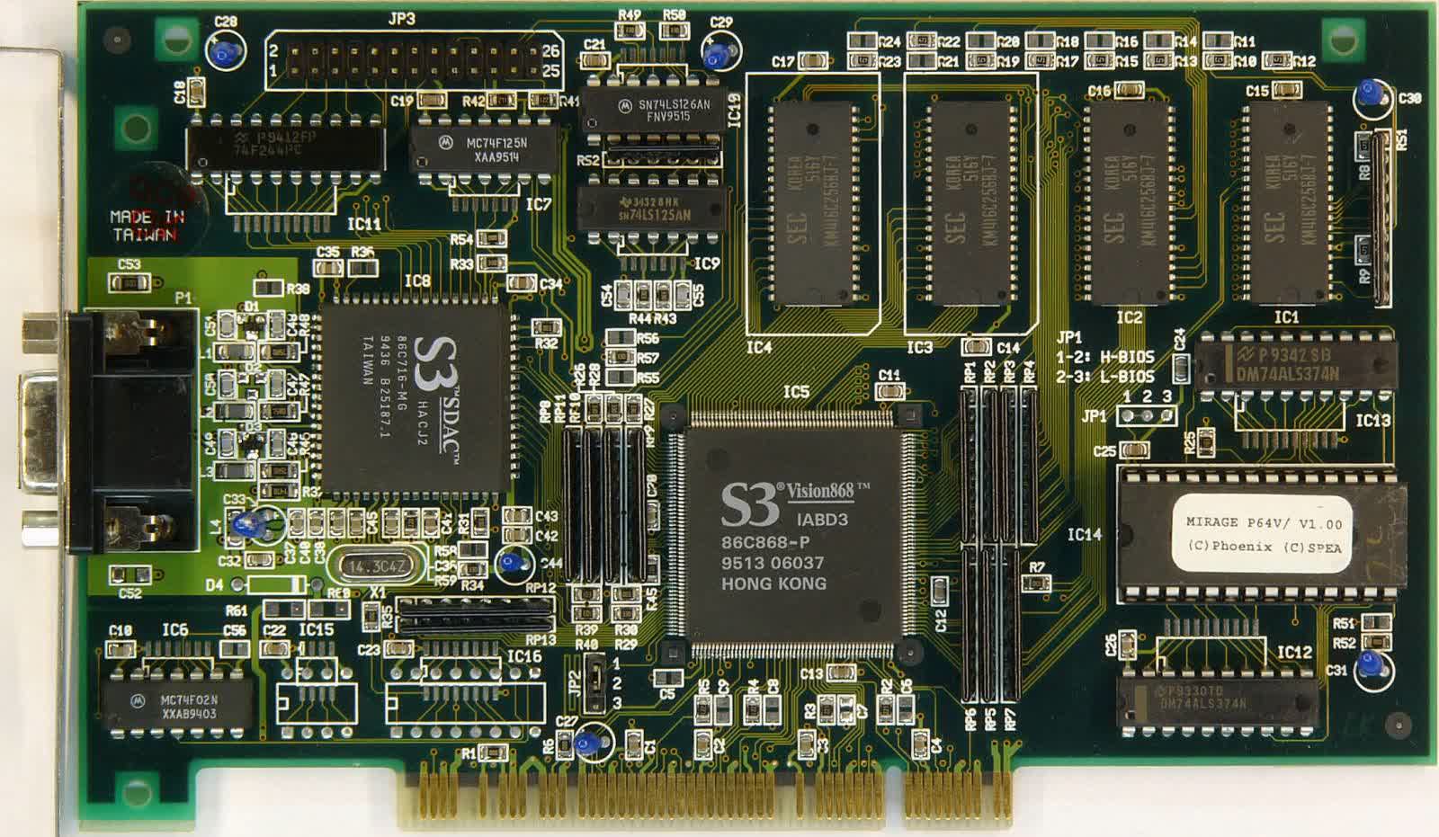 3s 11.1 v. V7-Mirage p64 PCI. S3 Graphics. Spea Mercury p64v v1.01. S3 Graphics 86c911.