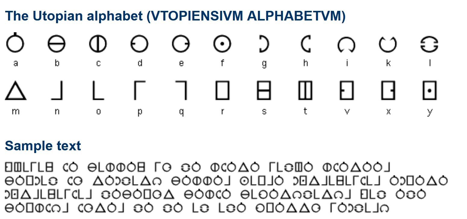 Искусств язык 3. Томаса мора алфавит. Алфавит Томаса мора на русском.