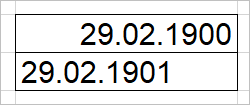 В Microsoft Excel 1900 год всё ещё високосный