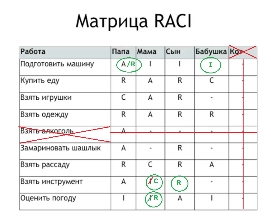 Матрица raci