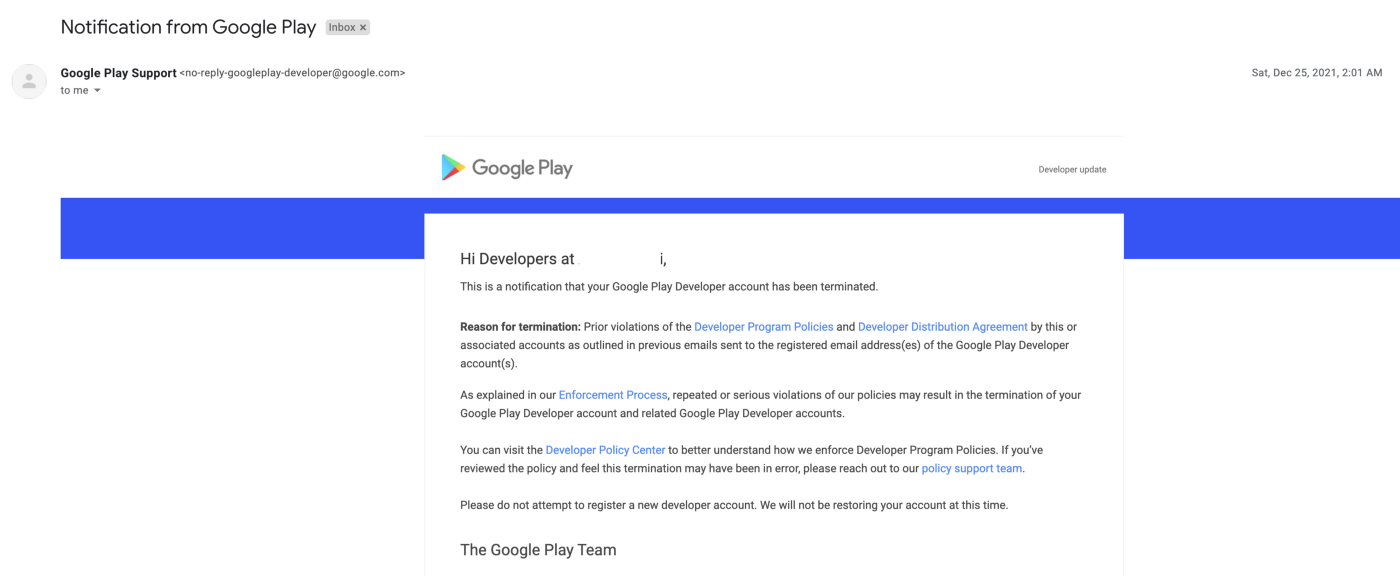 Google Play удалил наши аккаунты без предупреждения и лишил семью заработка - 2