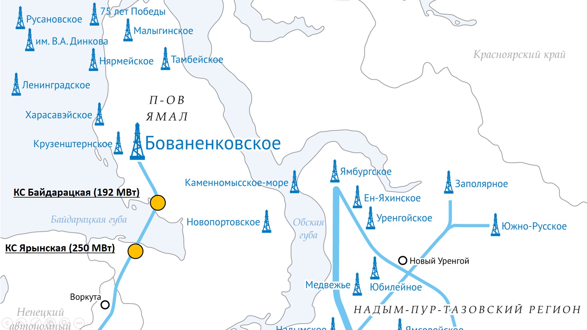 Бованенково карта месторождения