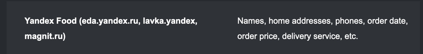 В Яндекс.Еде и Лавке утекли данные пользователей с телефонами и адресами - 1