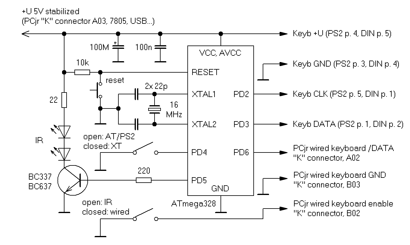 KeybJr – универсальное подключение клавиатуры к PCjr - 3