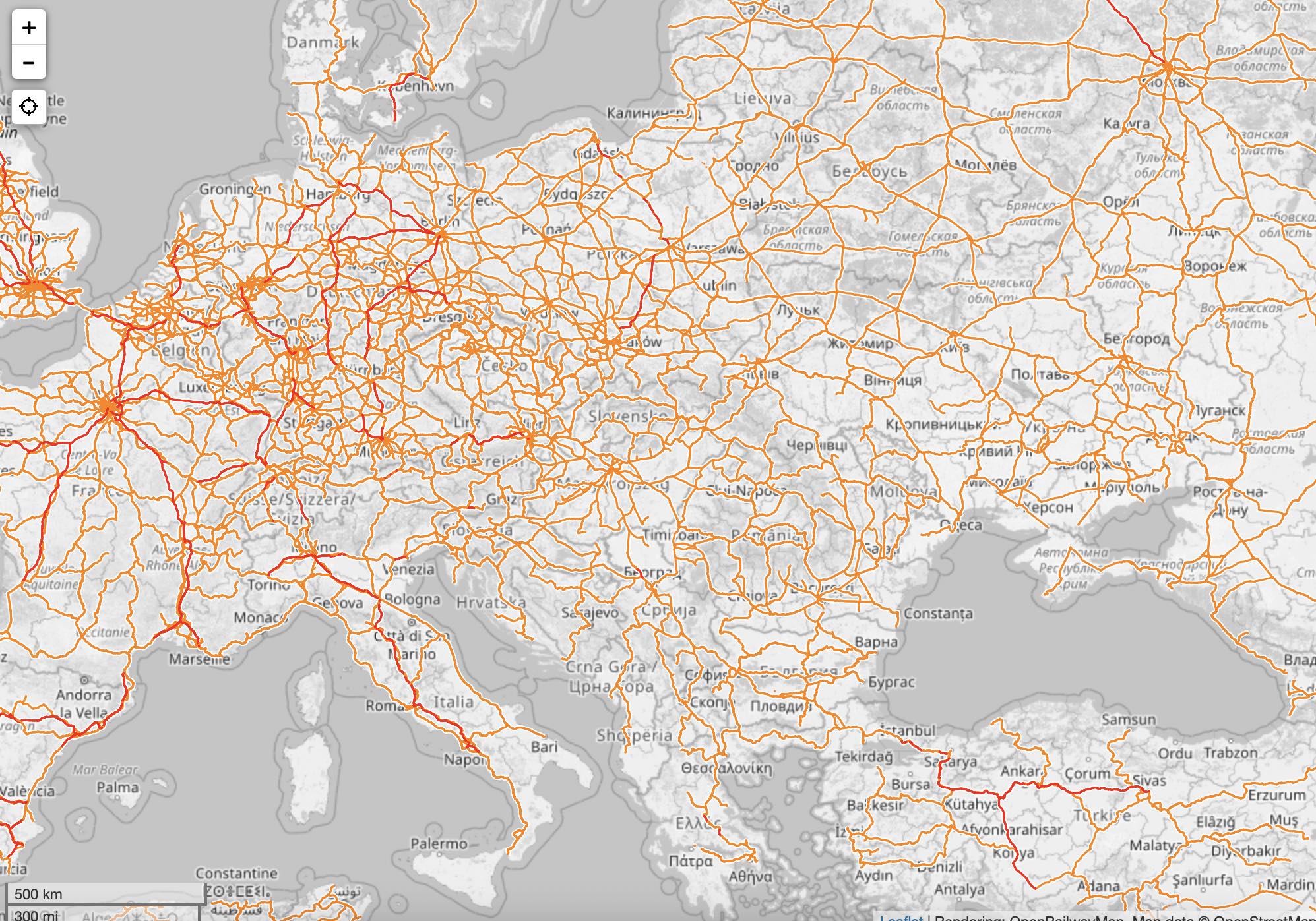 Open railway map