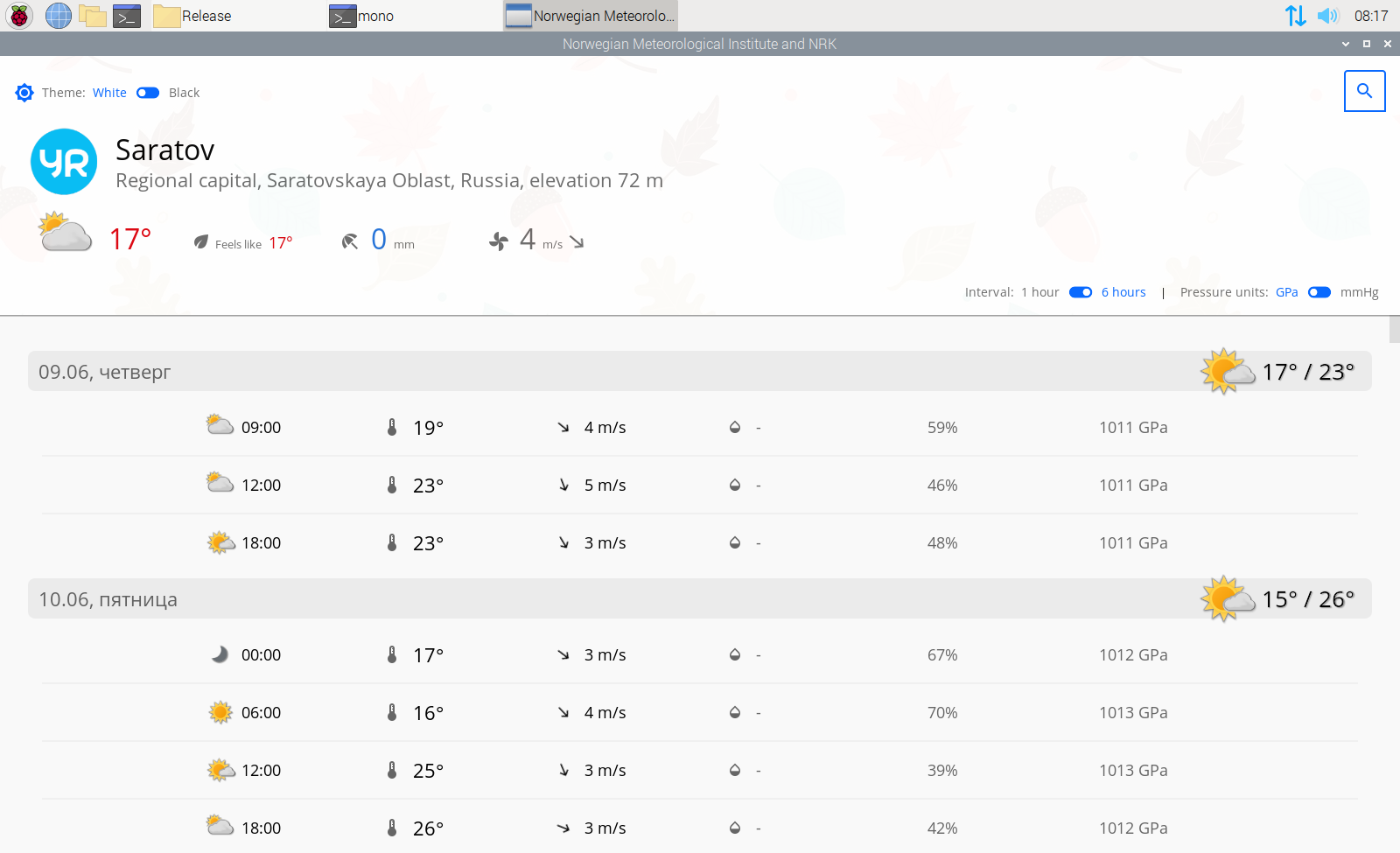 Weather, Raspberry Pi