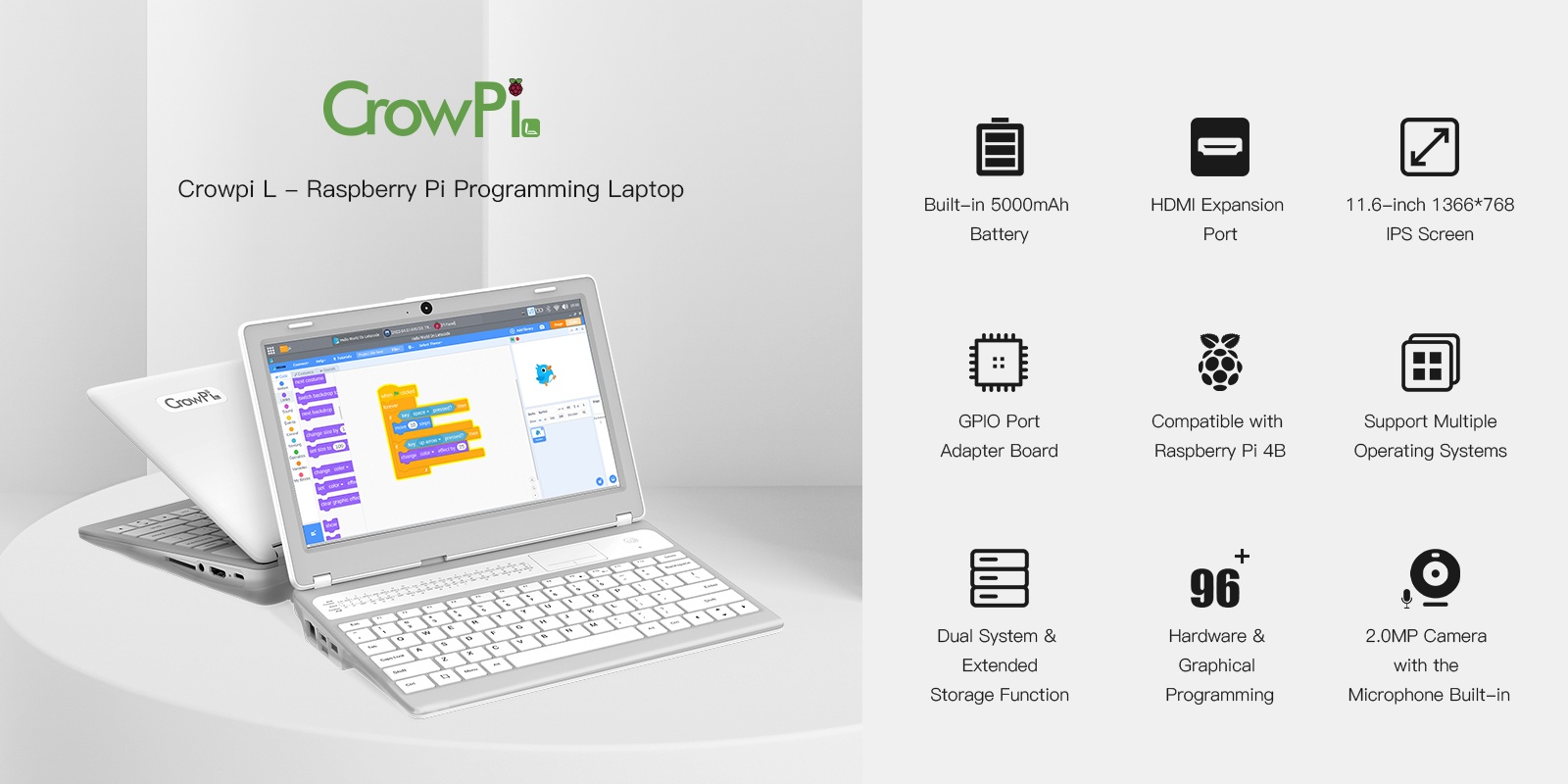 CrowPi L: ноутбук на базе Raspberry Pi для обучения и проектирования электроники. Характеристики и возможности - 6