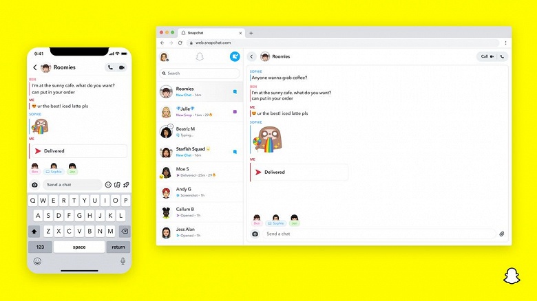 Запущена веб-версия мессенджера Snapchat — любой может воспользоваться ей