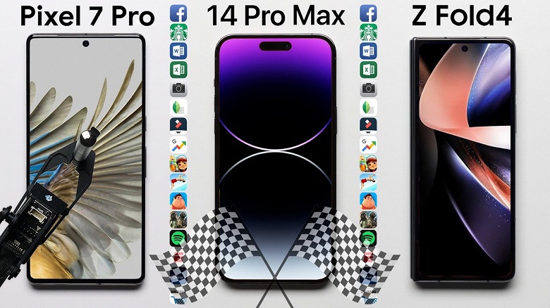 Битва титанов: Google Pixel 7 Pro против iPhone 14 Pro Max и Samsung Galaxy Z Fold4. Есть ли разница в производительности?