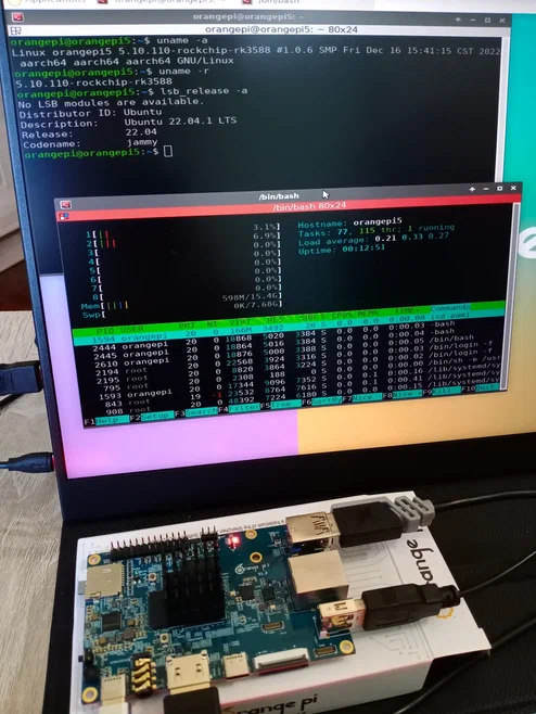 Набрав пару команд можно посмотреть параметры, Linux Ubuntu 22 Jammy Orange Pi 5 5.10 rk-3588