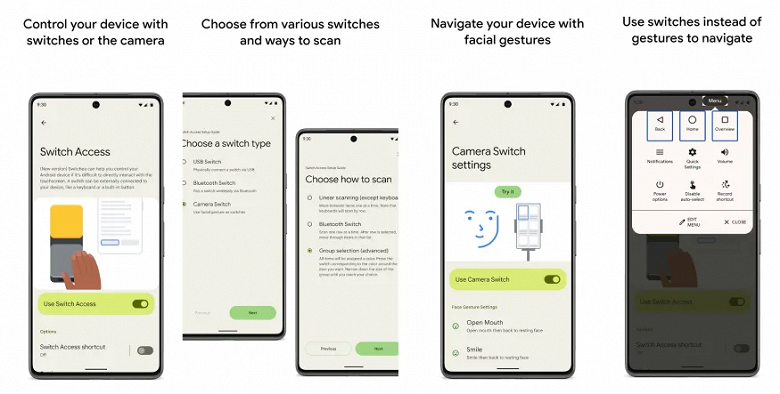 Google выпустила отдельное приложение Switch Access для Android 