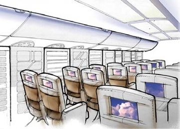 В отсутствие иллюминаторов пассажирам останется наслаждаться пейзажами на экранах в спинках сидений