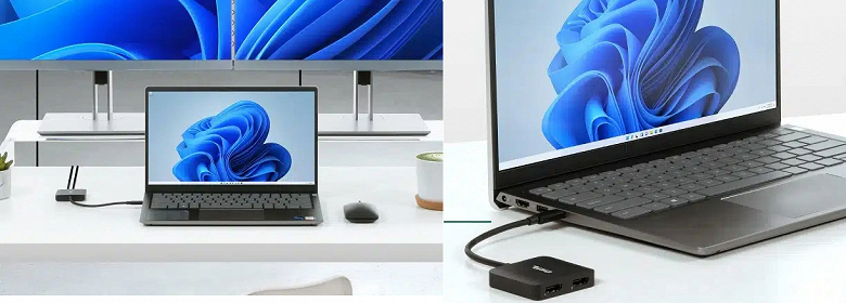 Подключить два дисплея к ноутбуку через один порт USB-C. Представлена новая док-станция Plugable