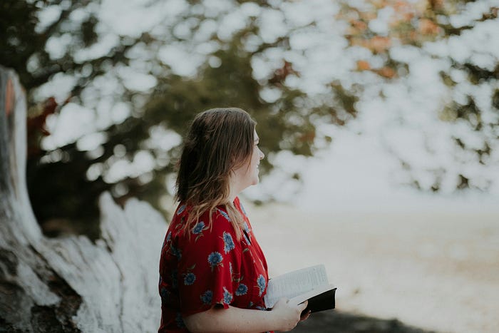 A girl reading a book