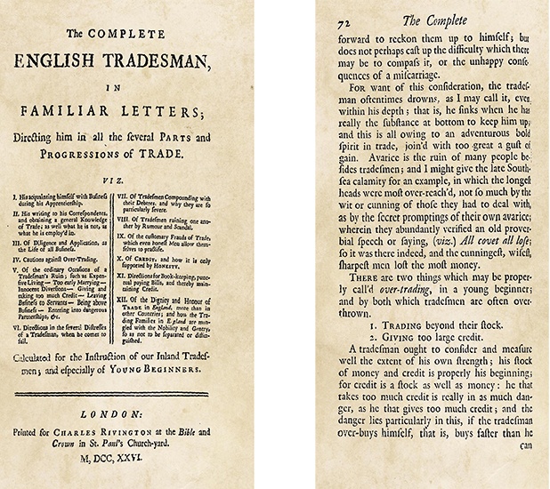 The Complete English Tradesman, 1726