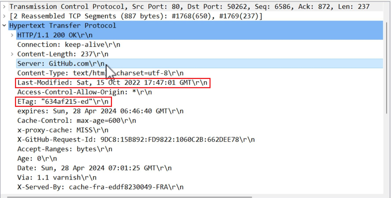 Заголовки Last-Modified и ETag в ответе HTTP