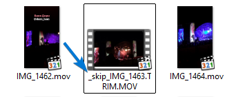 Видео с параметром "_skip" в начале названия, будут пропущены скриптом