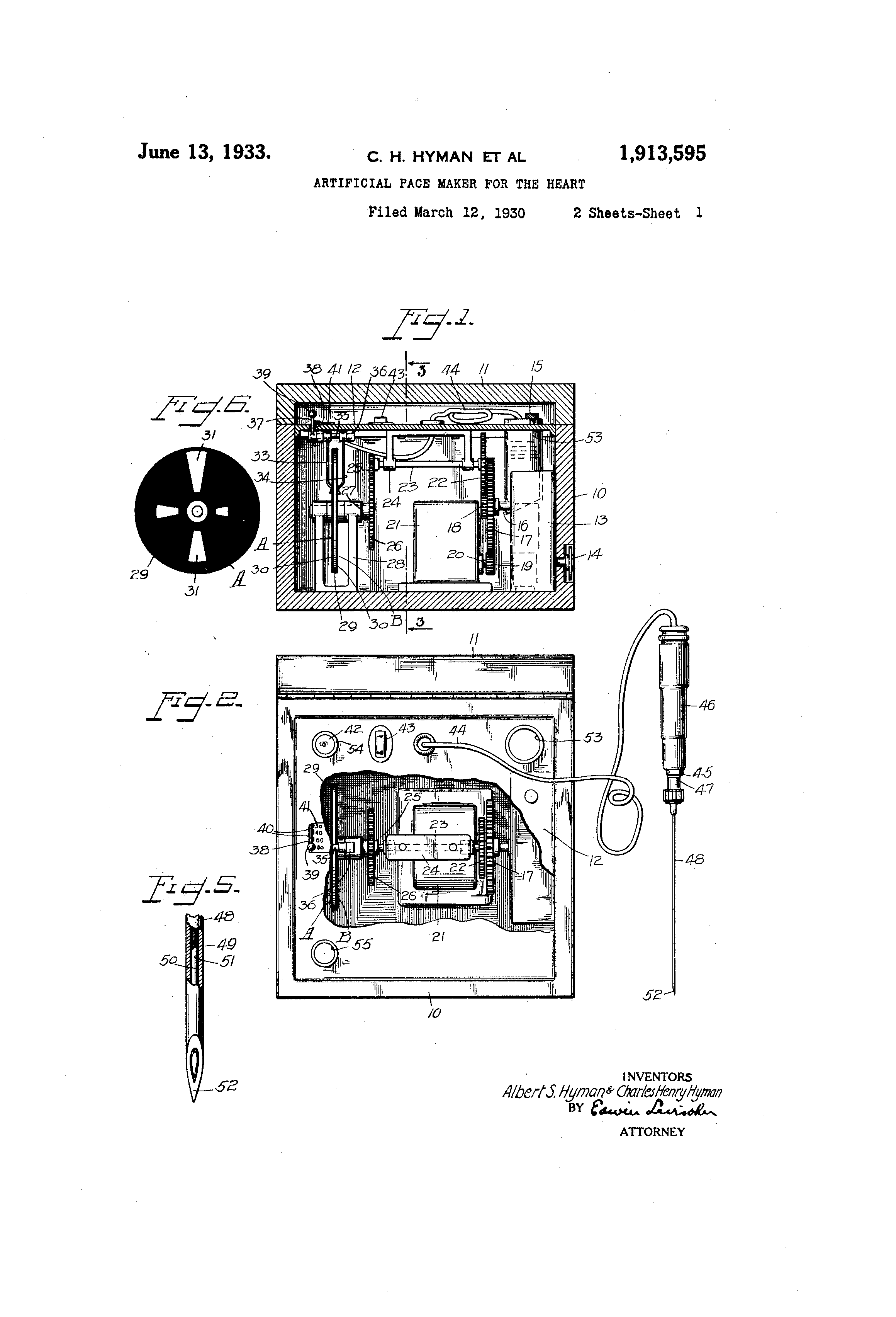 патент США №1913595 