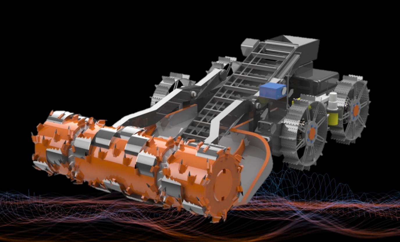  Концептуальная иллюстрация мобильного экскаватора Prospector 1 компании Offworld. Credit: Dallas Bienhoff / Offworld, Inc.  