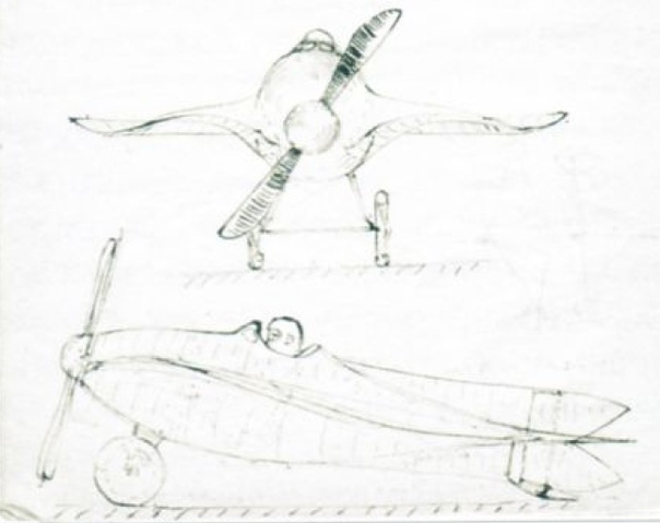 Набросок моноплана «БИЧ №3», датированный декабрём 1921 г.