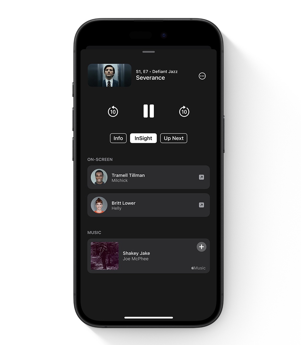 Новые инструменты для просмотра кино и сериалов в приложении Apple TV – от InSight до новых динамических субтитров.