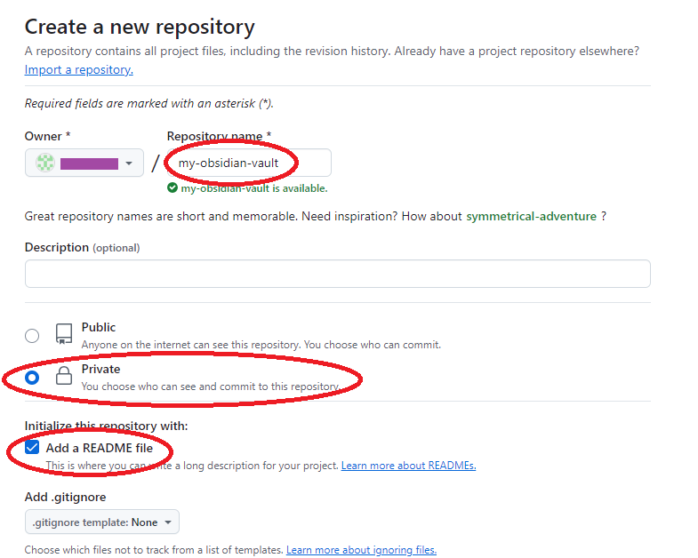 Настройки нового репозитория на GitHub