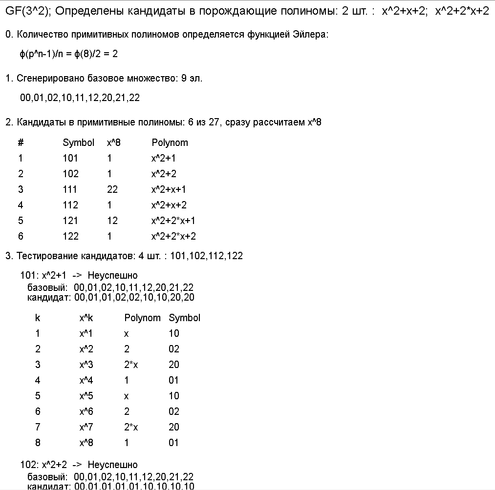 Определение порождающих полиномов для (все не поместилось).